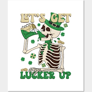 Lets Get Lucker Up, Retro St Patrick's Day, Lucky, Shamrock Posters and Art